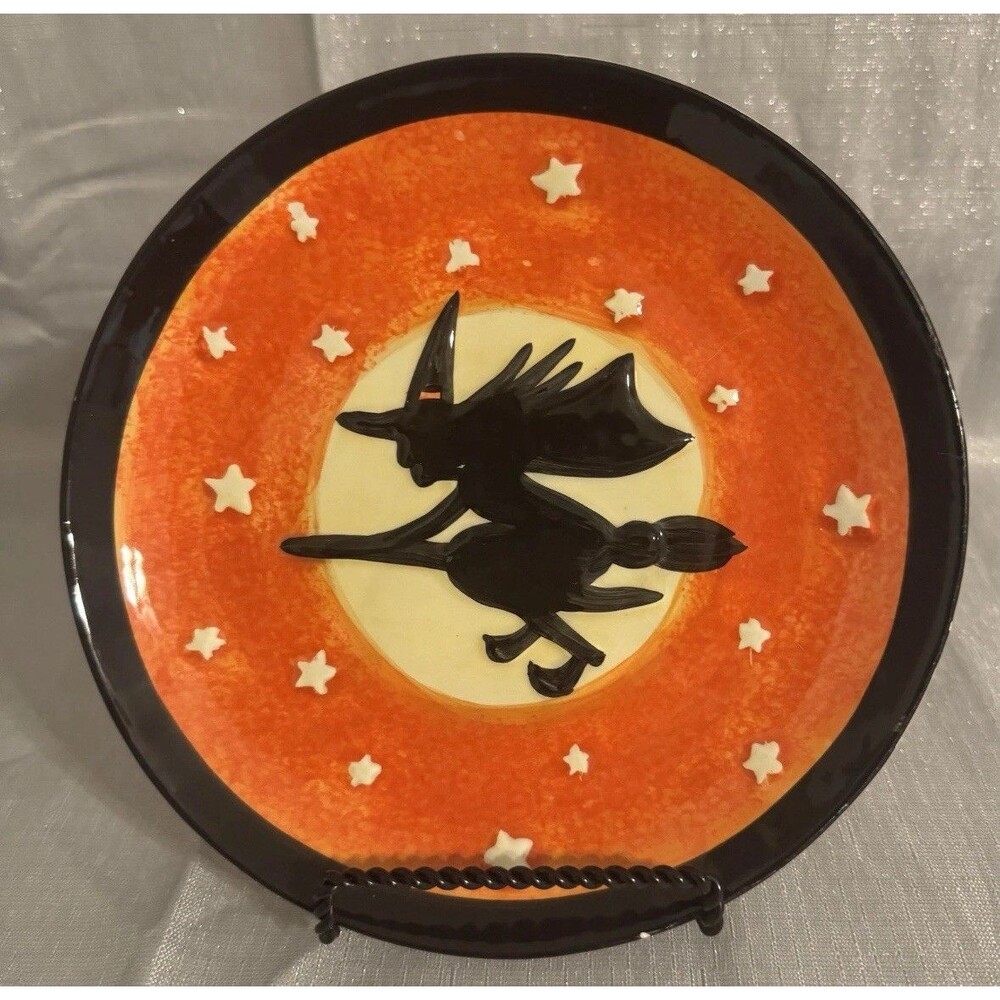 Halloween Orange Black Sakura's Witch plate 8”